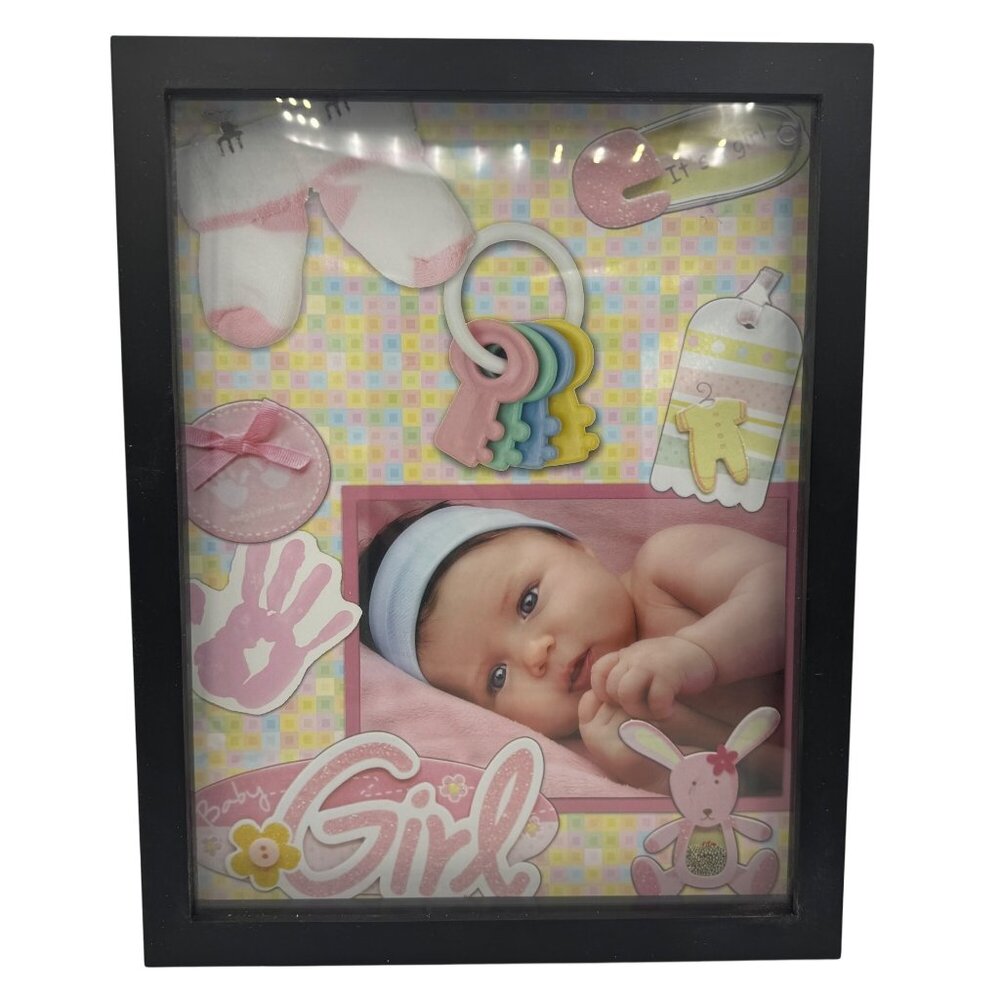 Baby Girl Shadow Box Picture Frame 11x14 Inches
